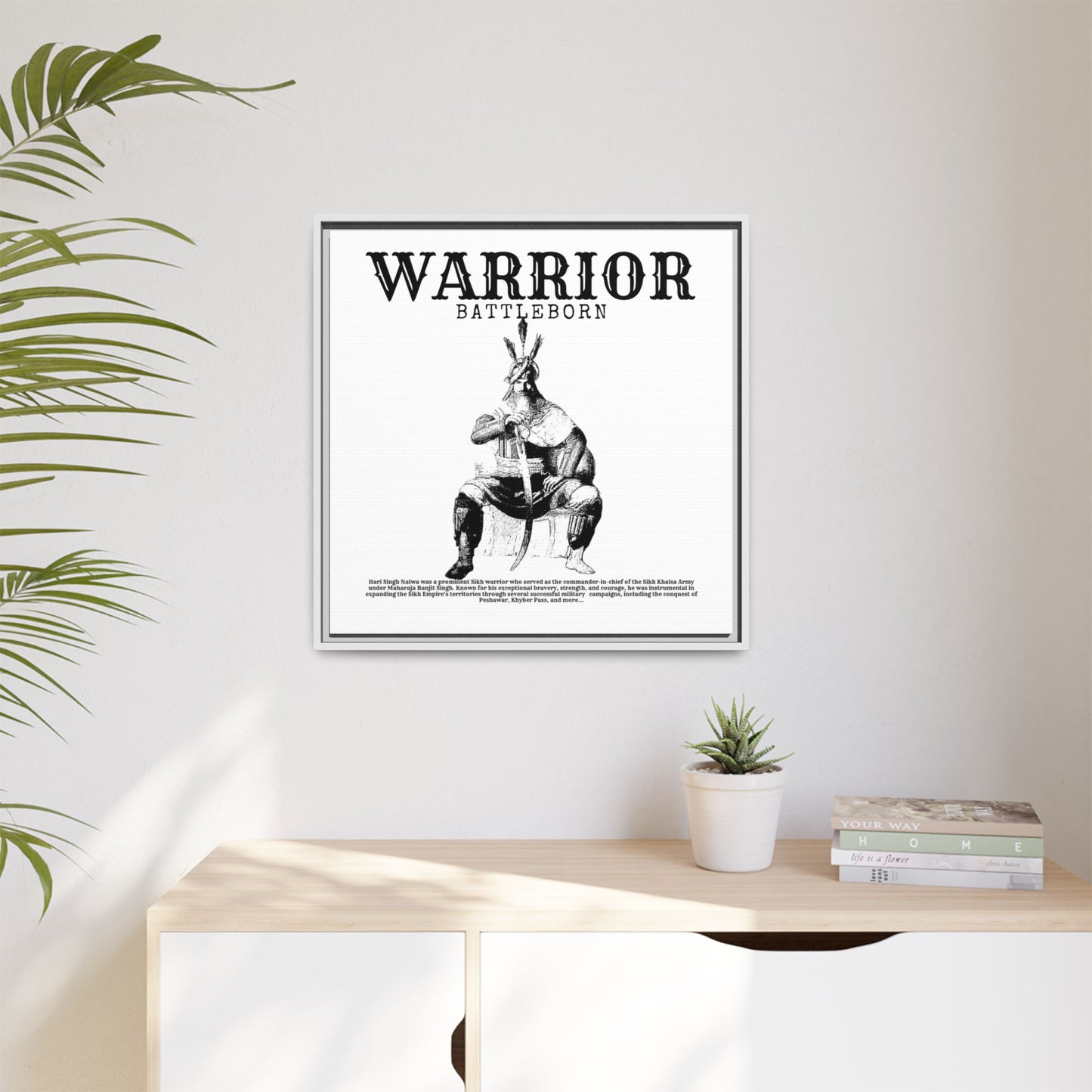 Hari Singh Nalwa Warrior Art - Battleborn Sikh General Framed Poster - Historical Sikh Warrior Decor