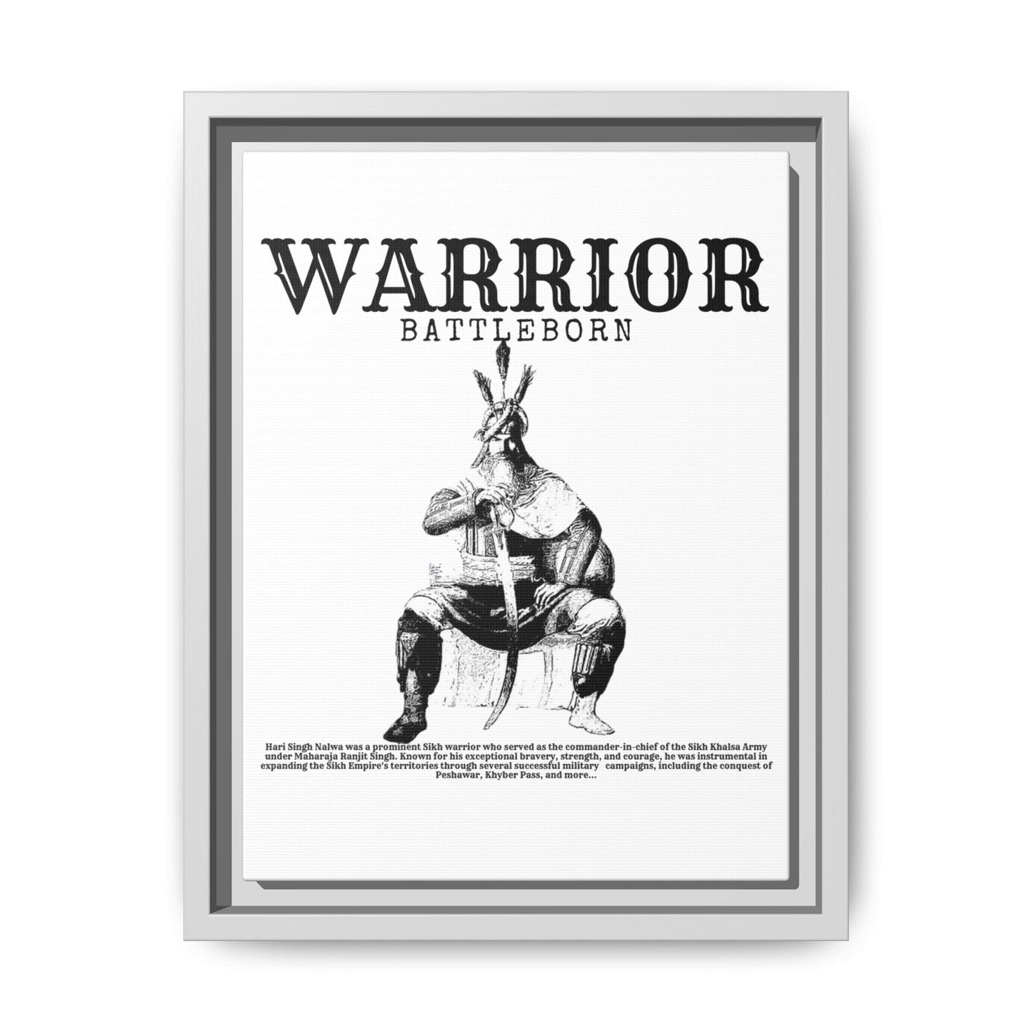 Hari Singh Nalwa Warrior Art - Battleborn Sikh General Framed Poster - Historical Sikh Warrior Decor
