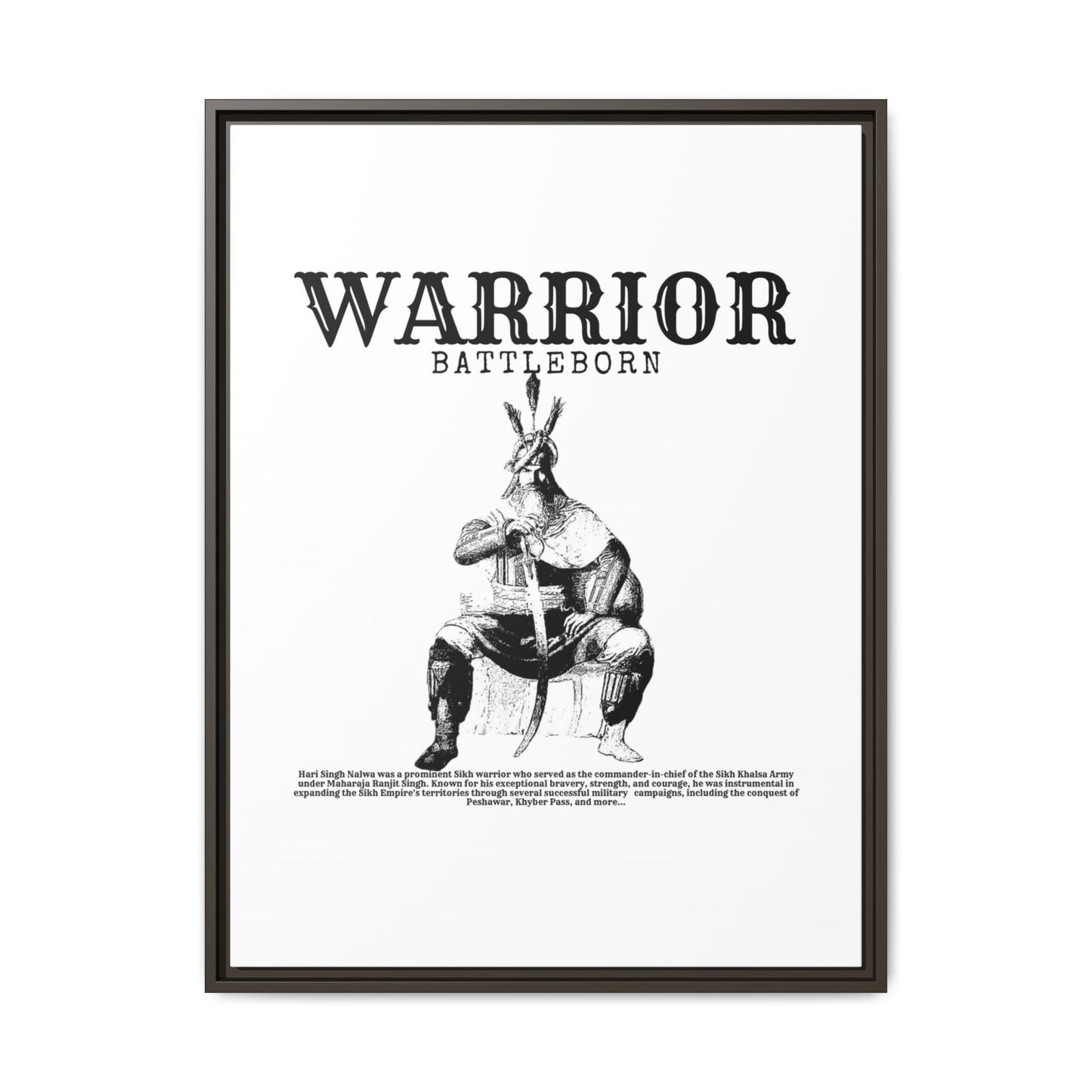Hari Singh Nalwa Warrior Art - Battleborn Sikh General Framed Poster - Historical Sikh Warrior Decor