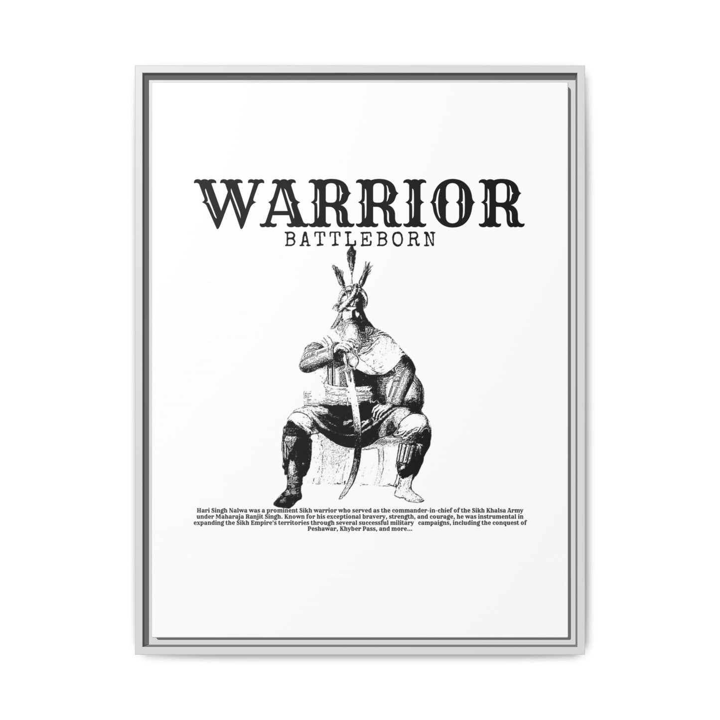 Hari Singh Nalwa Warrior Art - Battleborn Sikh General Framed Poster - Historical Sikh Warrior Decor