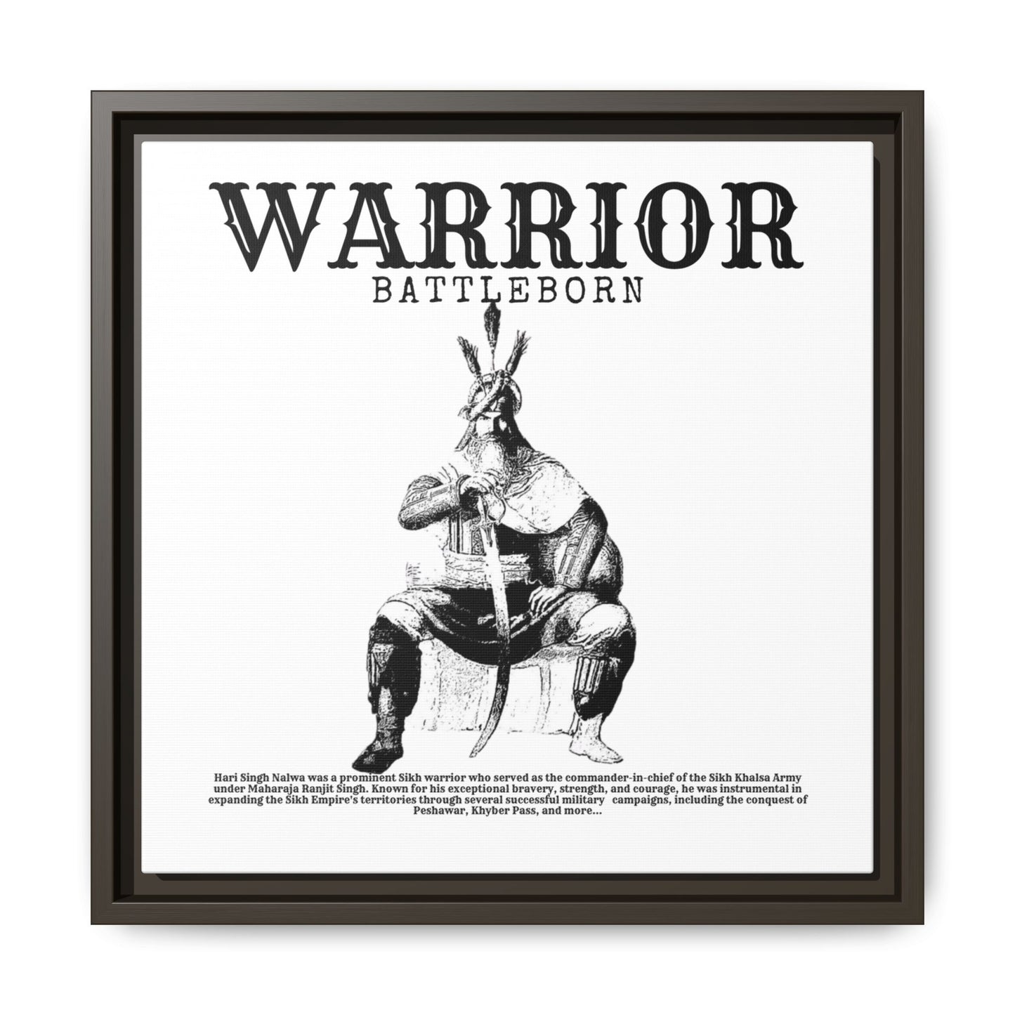 Hari Singh Nalwa Warrior Art - Battleborn Sikh General Framed Poster - Historical Sikh Warrior Decor