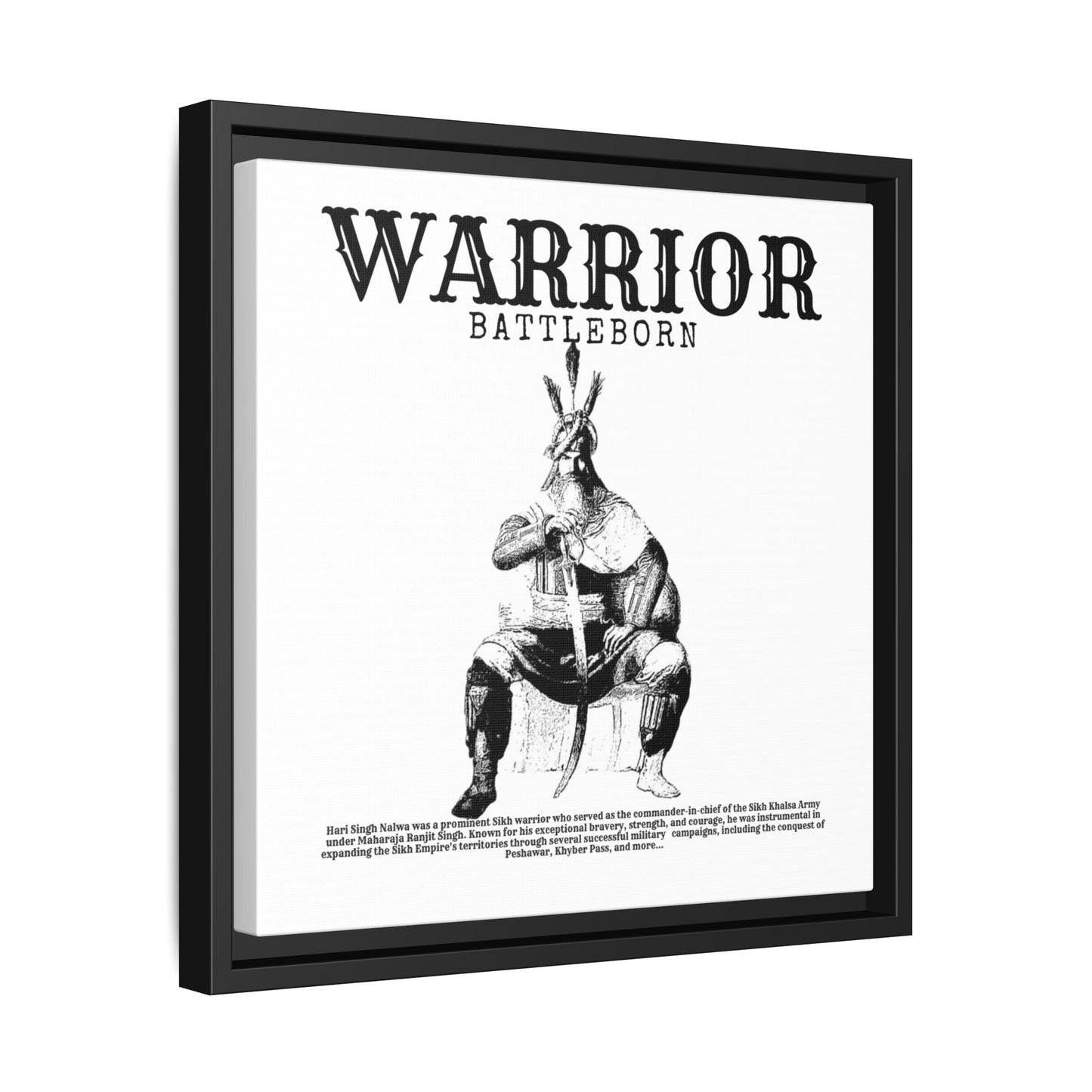 Hari Singh Nalwa Warrior Art - Battleborn Sikh General Framed Poster - Historical Sikh Warrior Decor