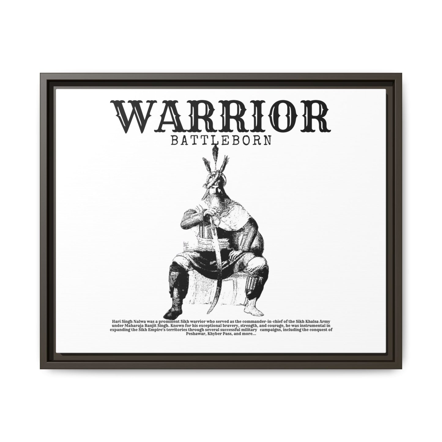 Hari Singh Nalwa Warrior Art - Battleborn Sikh General Framed Poster - Historical Sikh Warrior Decor