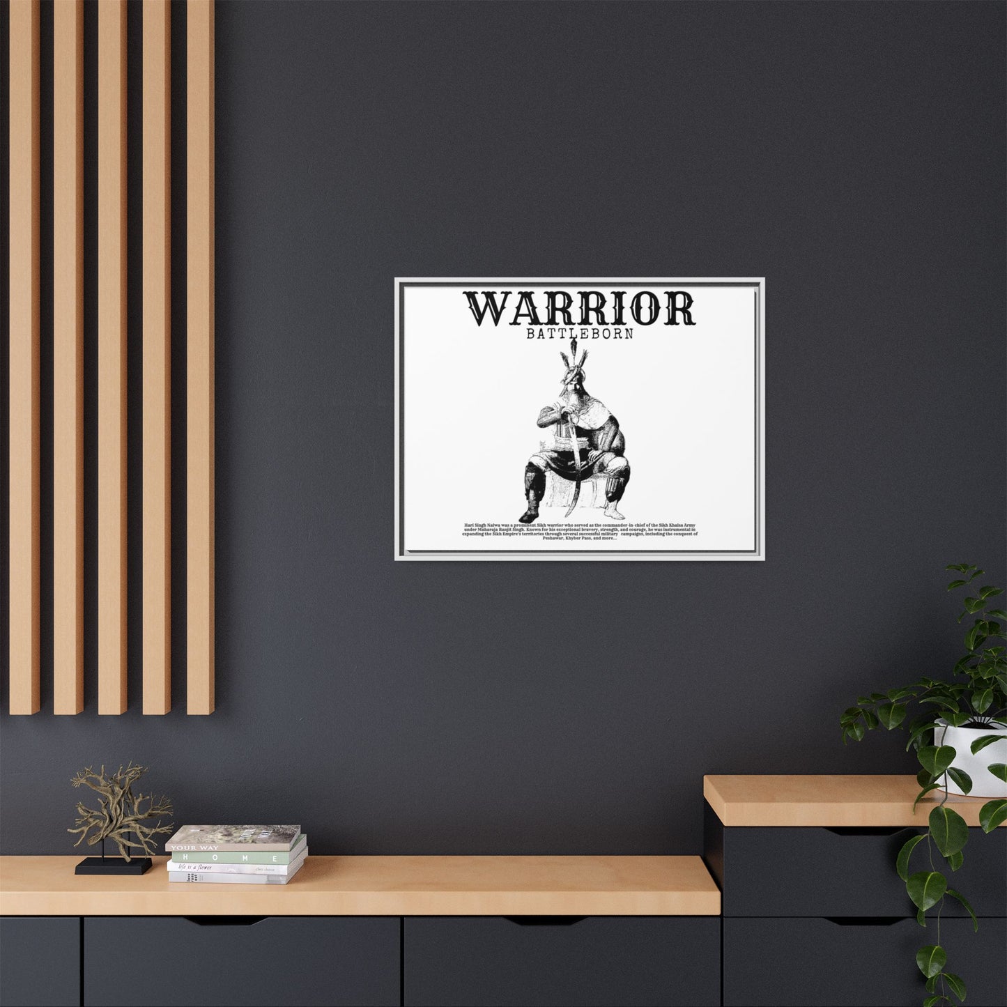 Hari Singh Nalwa Warrior Art - Battleborn Sikh General Framed Poster - Historical Sikh Warrior Decor