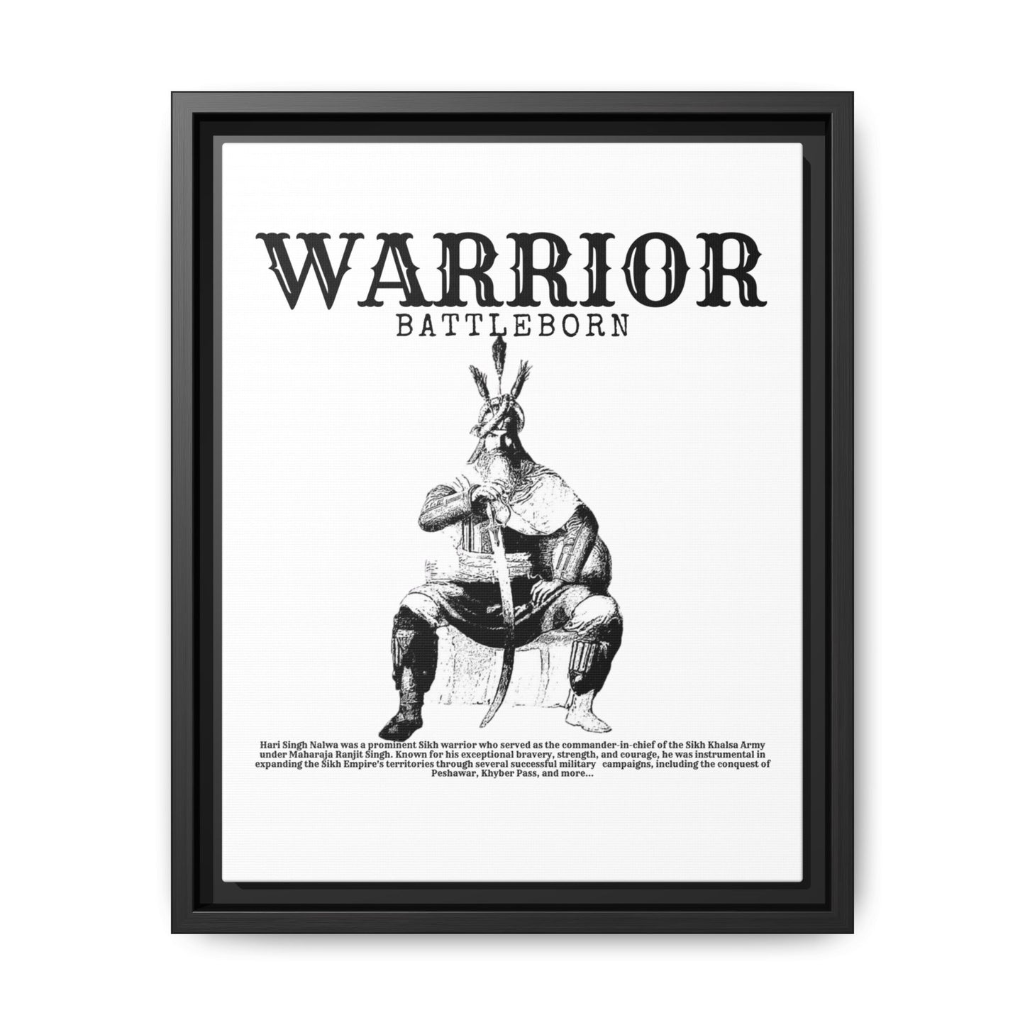 Hari Singh Nalwa Warrior Art - Battleborn Sikh General Framed Poster - Historical Sikh Warrior Decor
