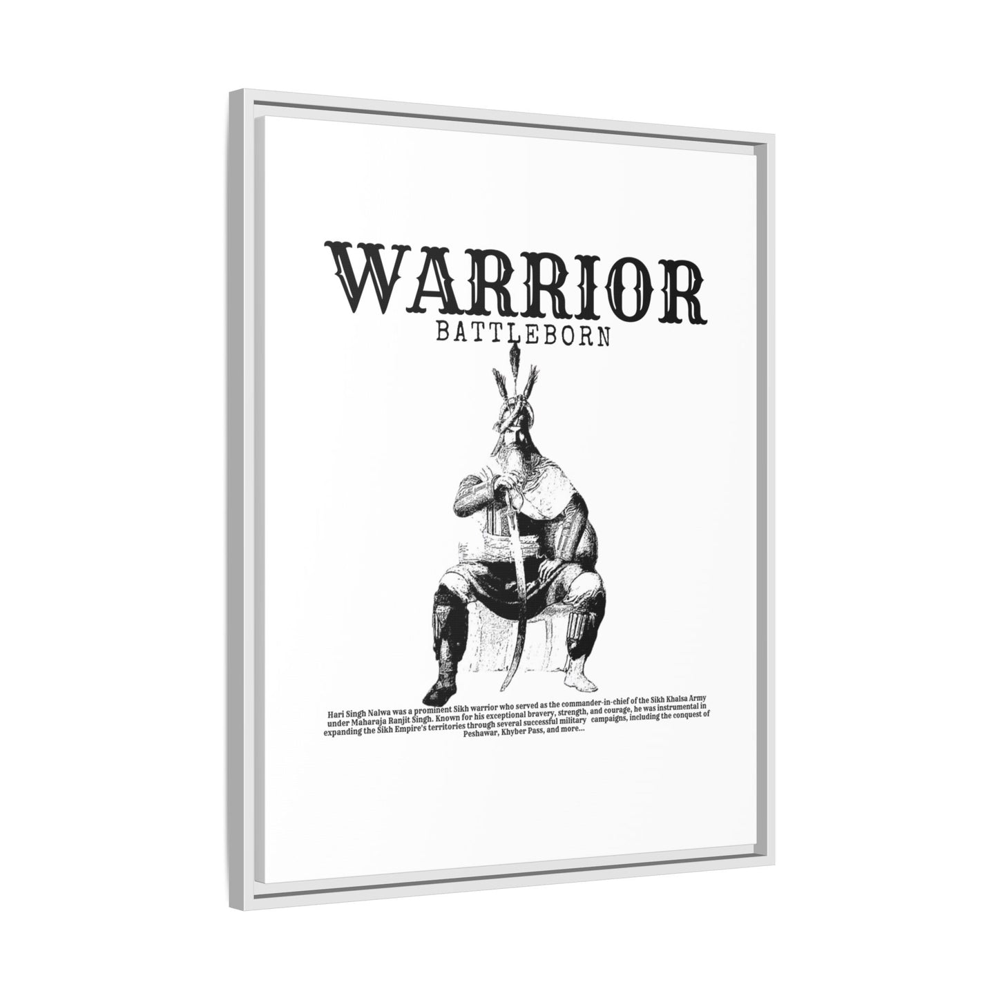 Hari Singh Nalwa Warrior Art - Battleborn Sikh General Framed Poster - Historical Sikh Warrior Decor