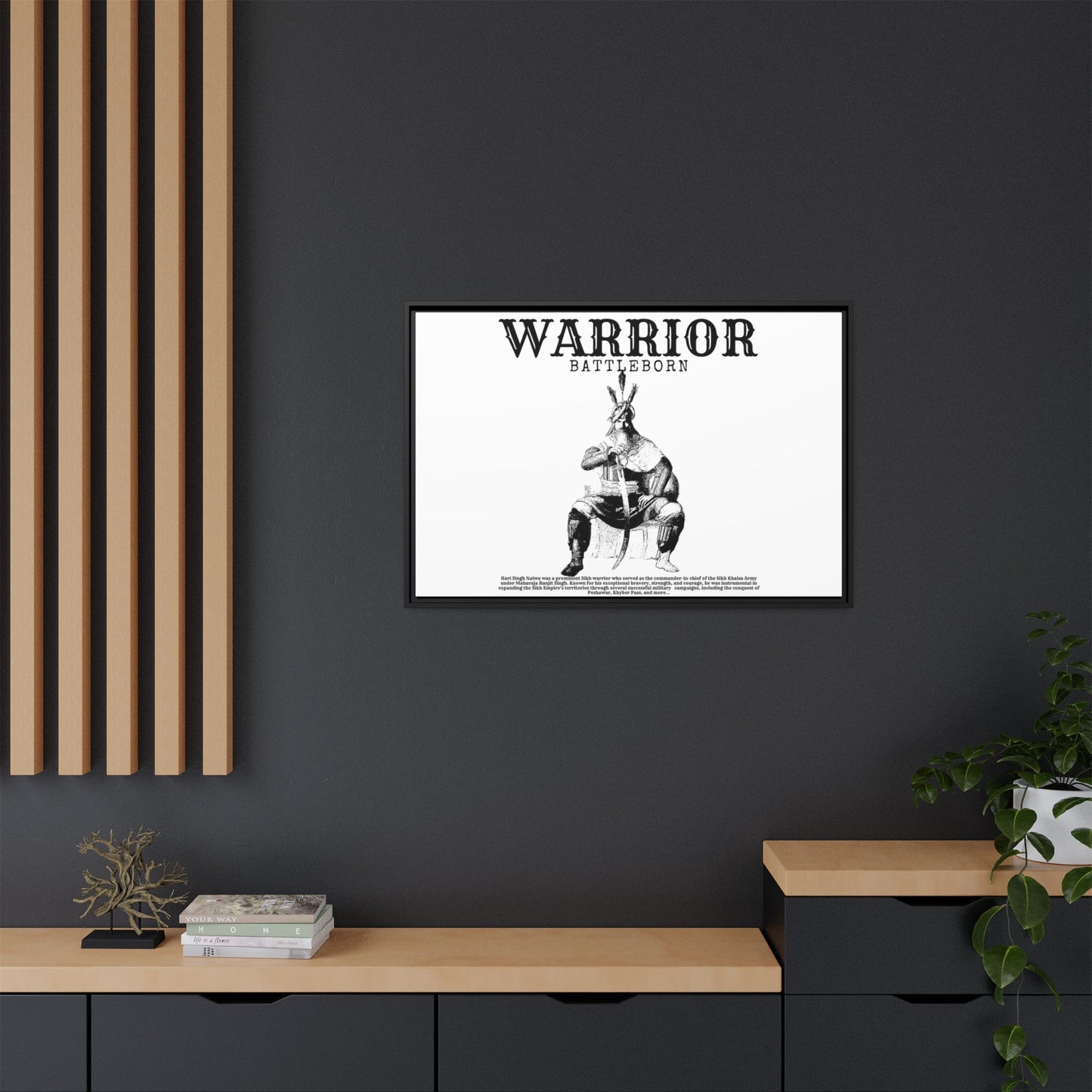 Hari Singh Nalwa Warrior Art - Battleborn Sikh General Framed Poster - Historical Sikh Warrior Decor