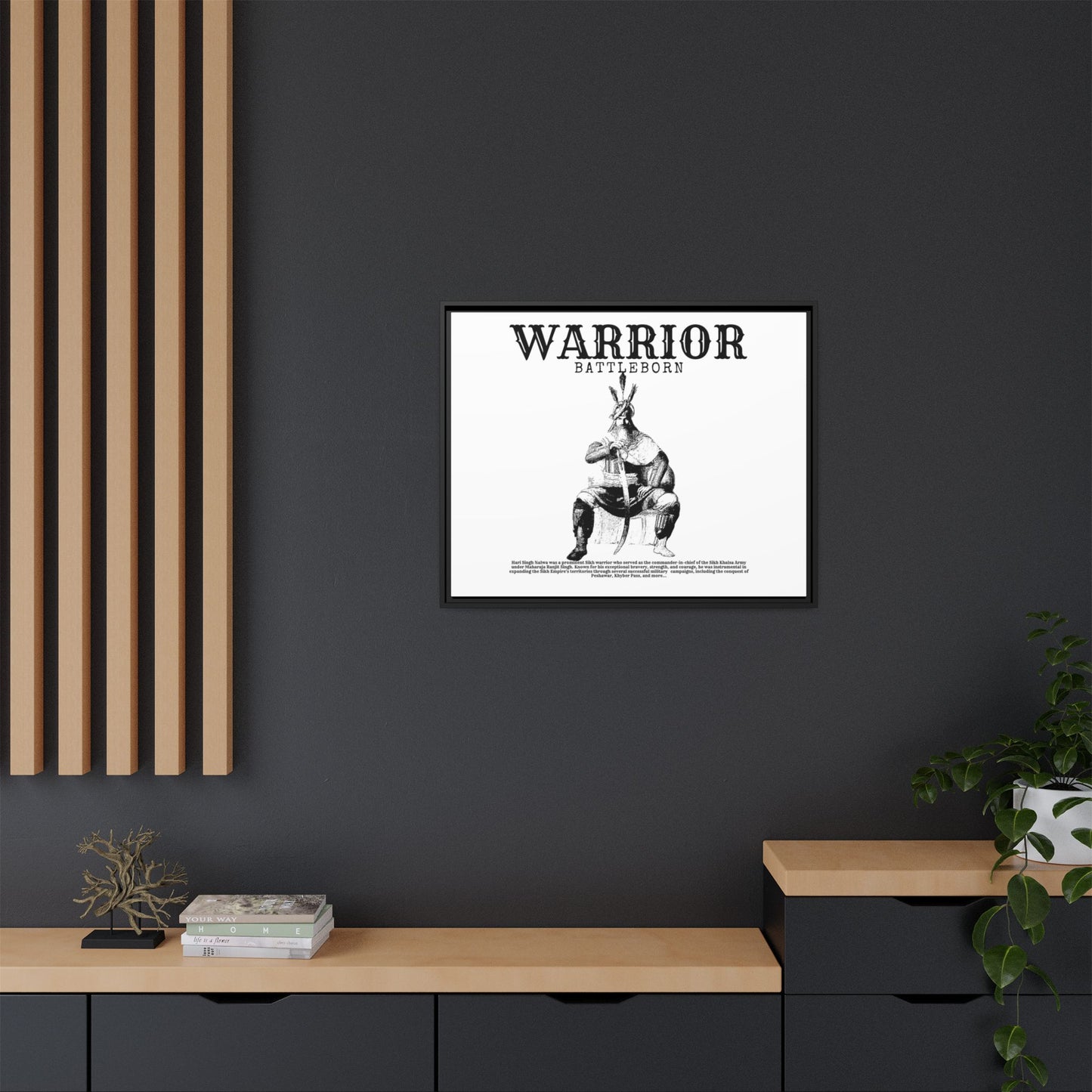 Hari Singh Nalwa Warrior Art - Battleborn Sikh General Framed Poster - Historical Sikh Warrior Decor