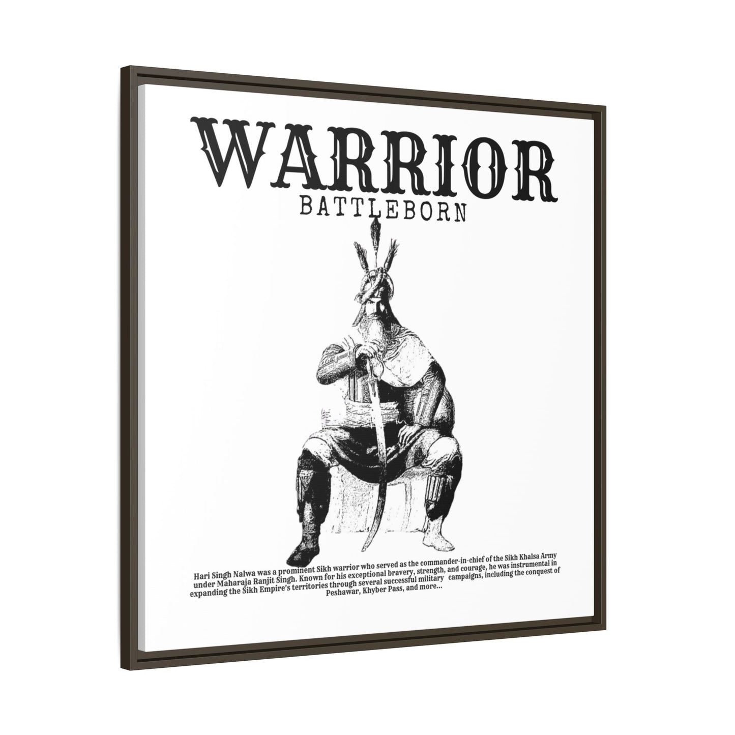 Hari Singh Nalwa Warrior Art - Battleborn Sikh General Framed Poster - Historical Sikh Warrior Decor