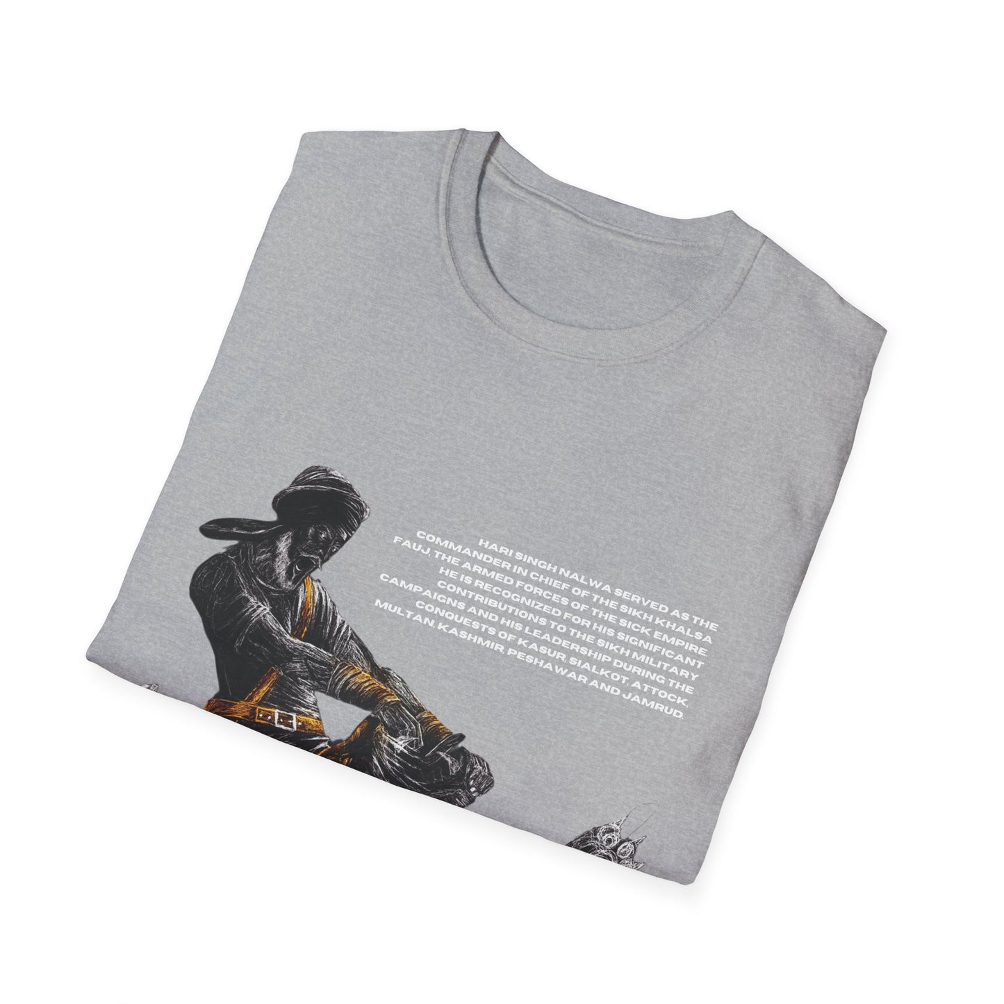 Hari Singh Nalwa T-Shirt, Legendary Sikh Warrior Fighting Lion Design, Sikh History T-Shirt, Hari Singh Nalwa Lion Battle Graphic