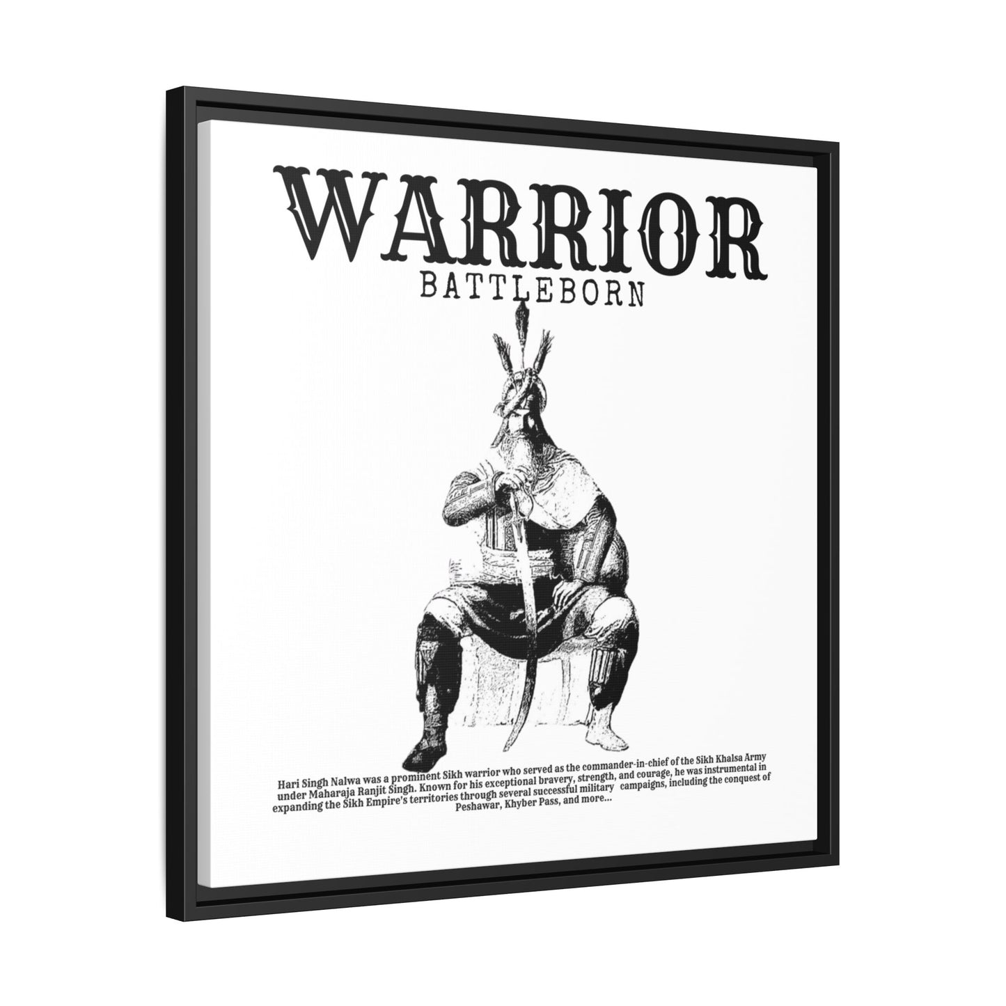 Hari Singh Nalwa Warrior Art - Battleborn Sikh General Framed Poster - Historical Sikh Warrior Decor