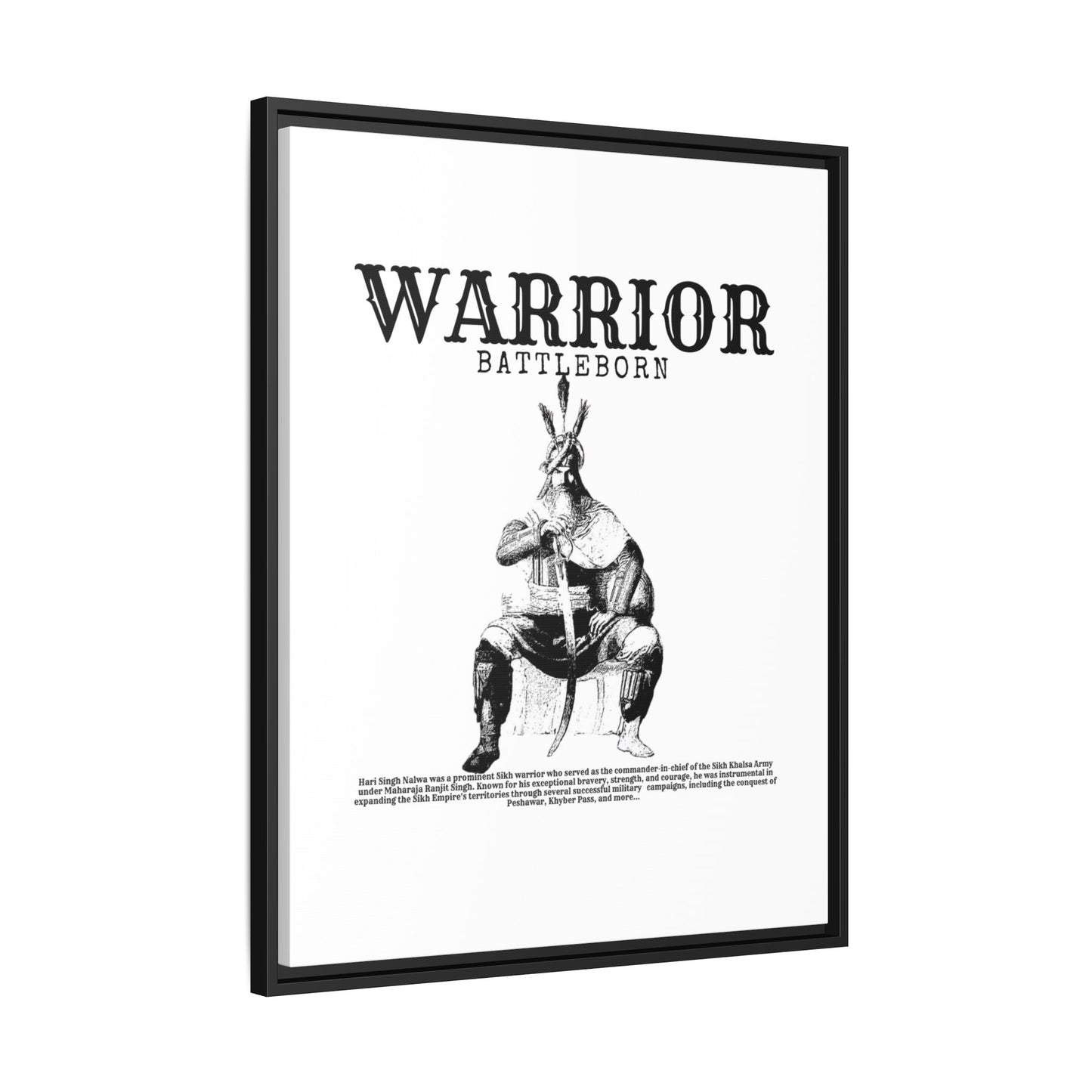 Hari Singh Nalwa Warrior Art - Battleborn Sikh General Framed Poster - Historical Sikh Warrior Decor
