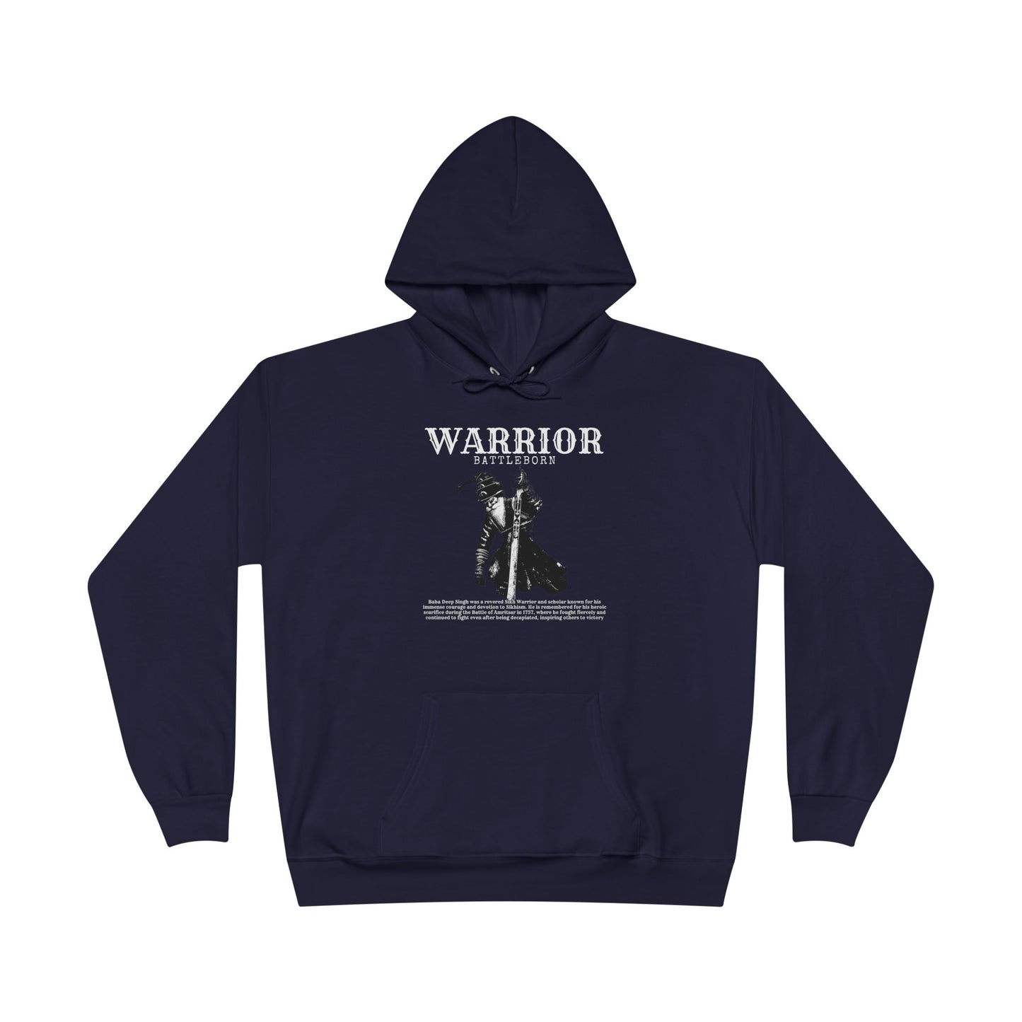 Baba Deep Singh Hoodie, Sikh Warrior with Sword Design, Sikh Heritage Hoodie Baba Deep Singh Tribute