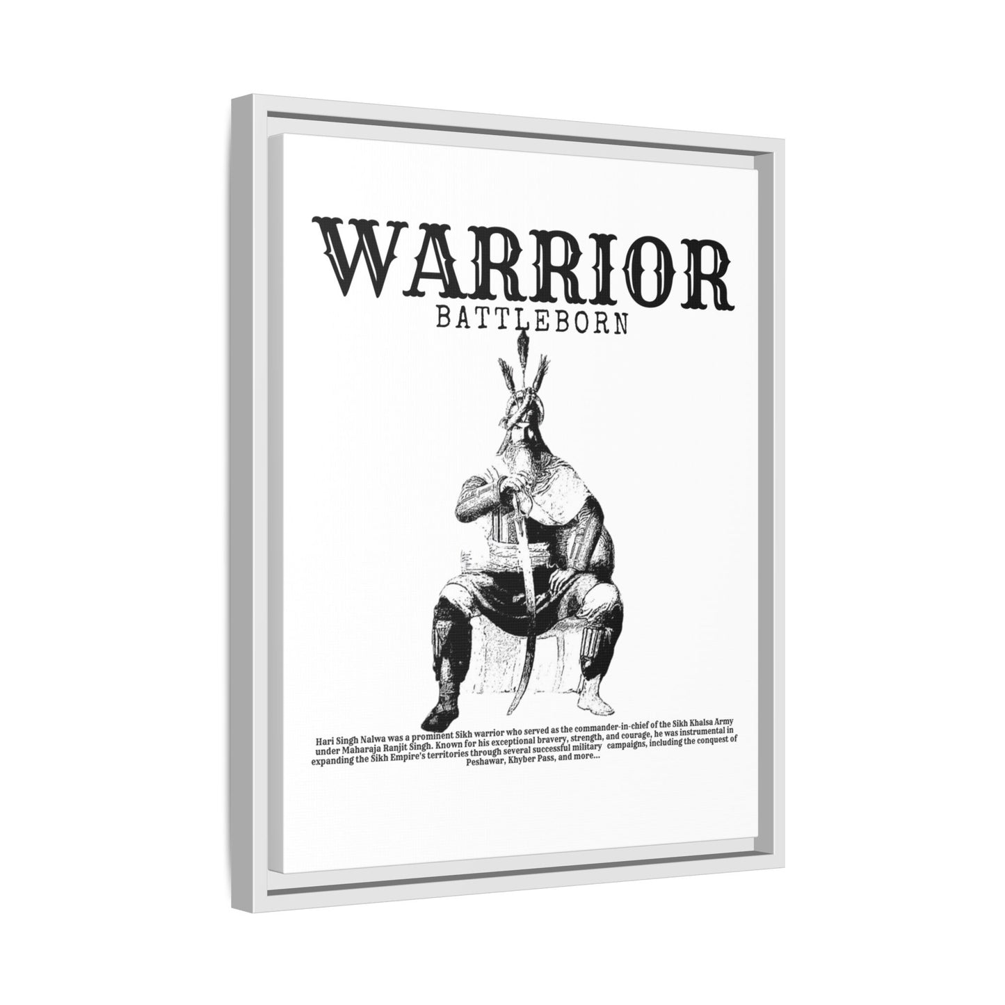 Hari Singh Nalwa Warrior Art - Battleborn Sikh General Framed Poster - Historical Sikh Warrior Decor