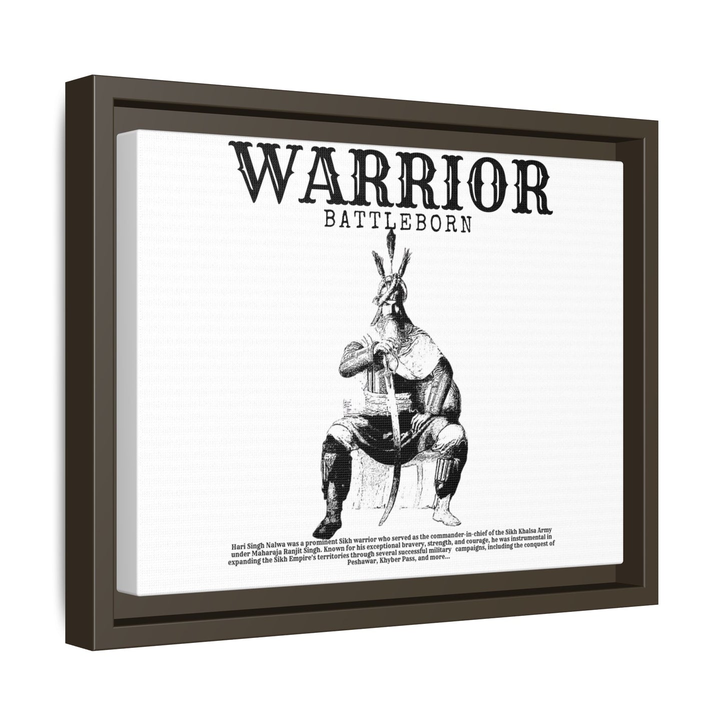 Hari Singh Nalwa Warrior Art - Battleborn Sikh General Framed Poster - Historical Sikh Warrior Decor
