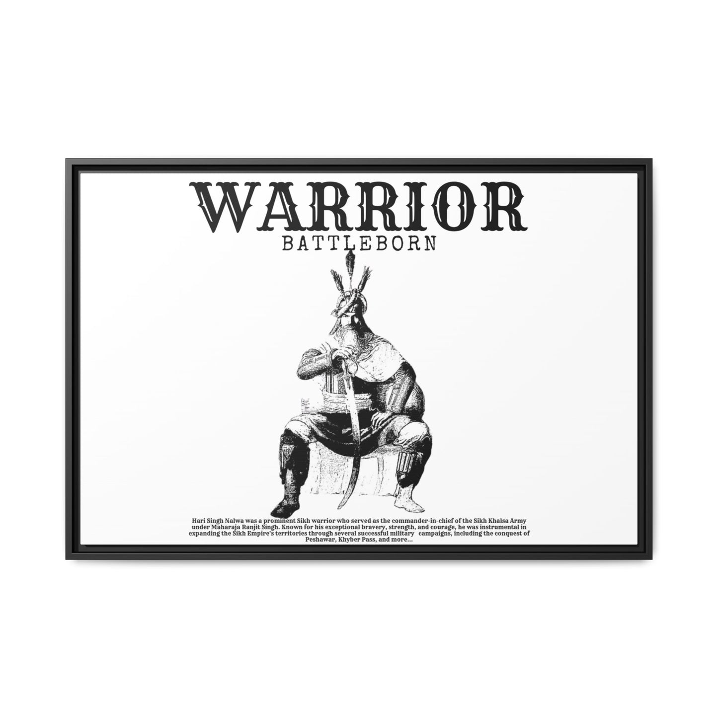 Hari Singh Nalwa Warrior Art - Battleborn Sikh General Framed Poster - Historical Sikh Warrior Decor
