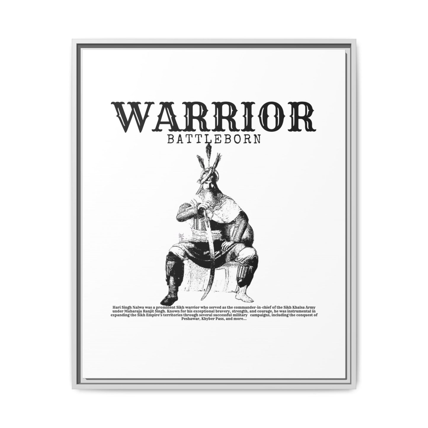Hari Singh Nalwa Warrior Art - Battleborn Sikh General Framed Poster - Historical Sikh Warrior Decor