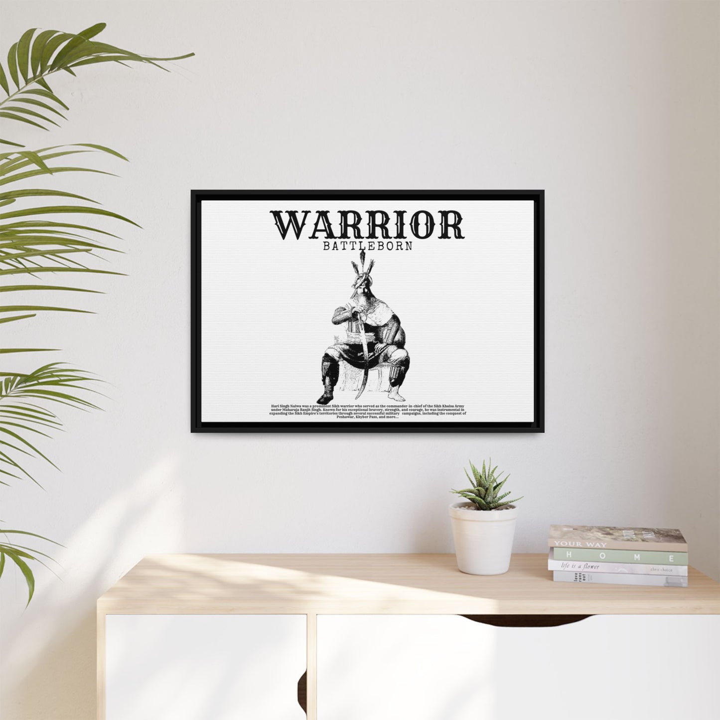 Hari Singh Nalwa Warrior Art - Battleborn Sikh General Framed Poster - Historical Sikh Warrior Decor