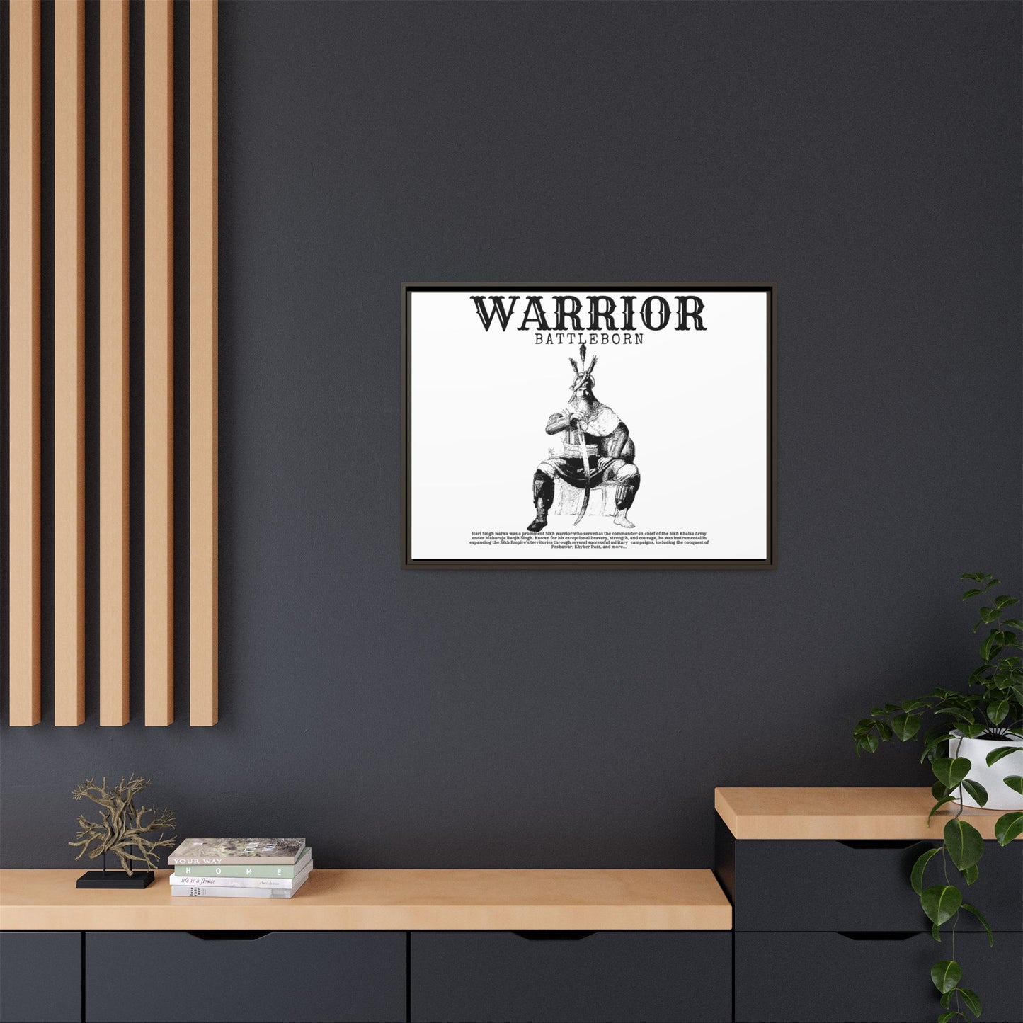 Hari Singh Nalwa Warrior Art - Battleborn Sikh General Framed Poster - Historical Sikh Warrior Decor