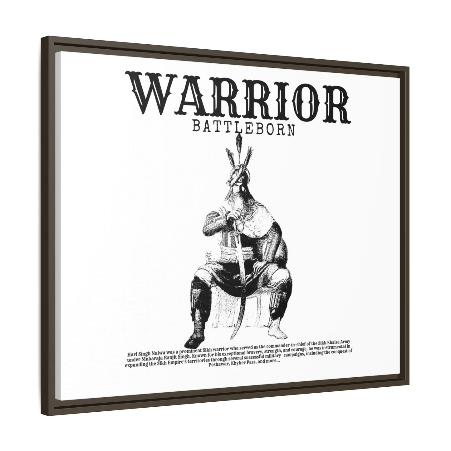 Hari Singh Nalwa Warrior Art - Battleborn Sikh General Framed Poster - Historical Sikh Warrior Decor