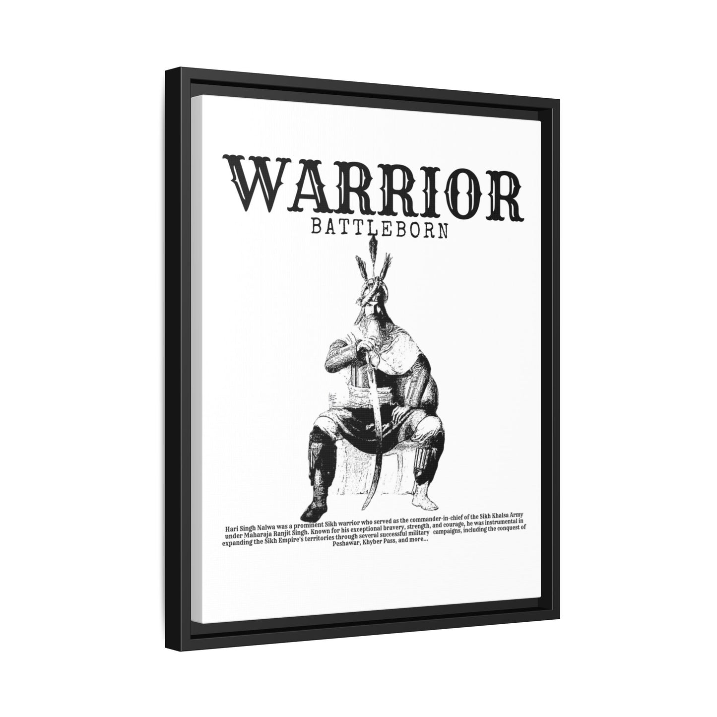 Hari Singh Nalwa Warrior Art - Battleborn Sikh General Framed Poster - Historical Sikh Warrior Decor