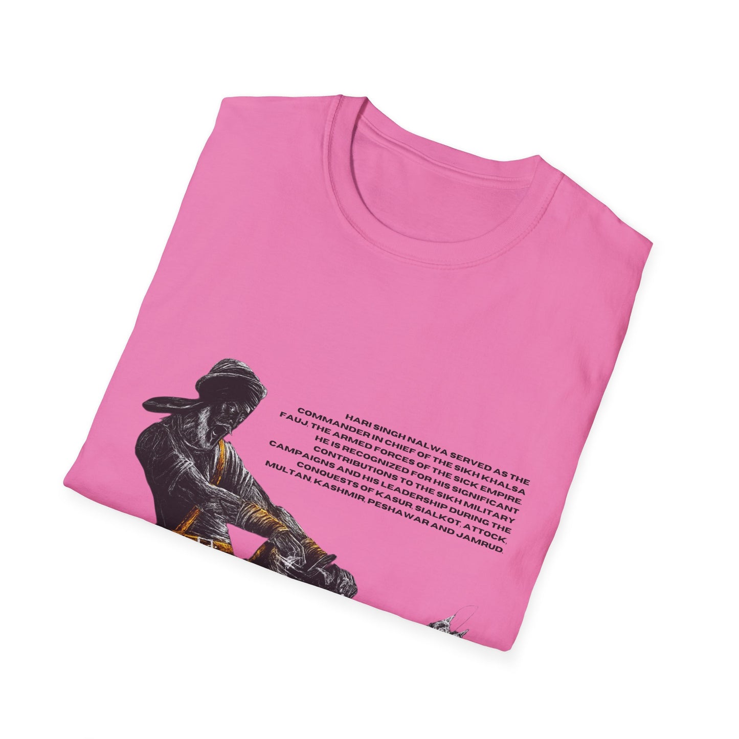 Hari Singh Nalwa T-Shirt, Legendary Sikh Warrior Fighting Lion Design, Sikh History T-Shirt, Hari Singh Nalwa Lion Battle Graphic