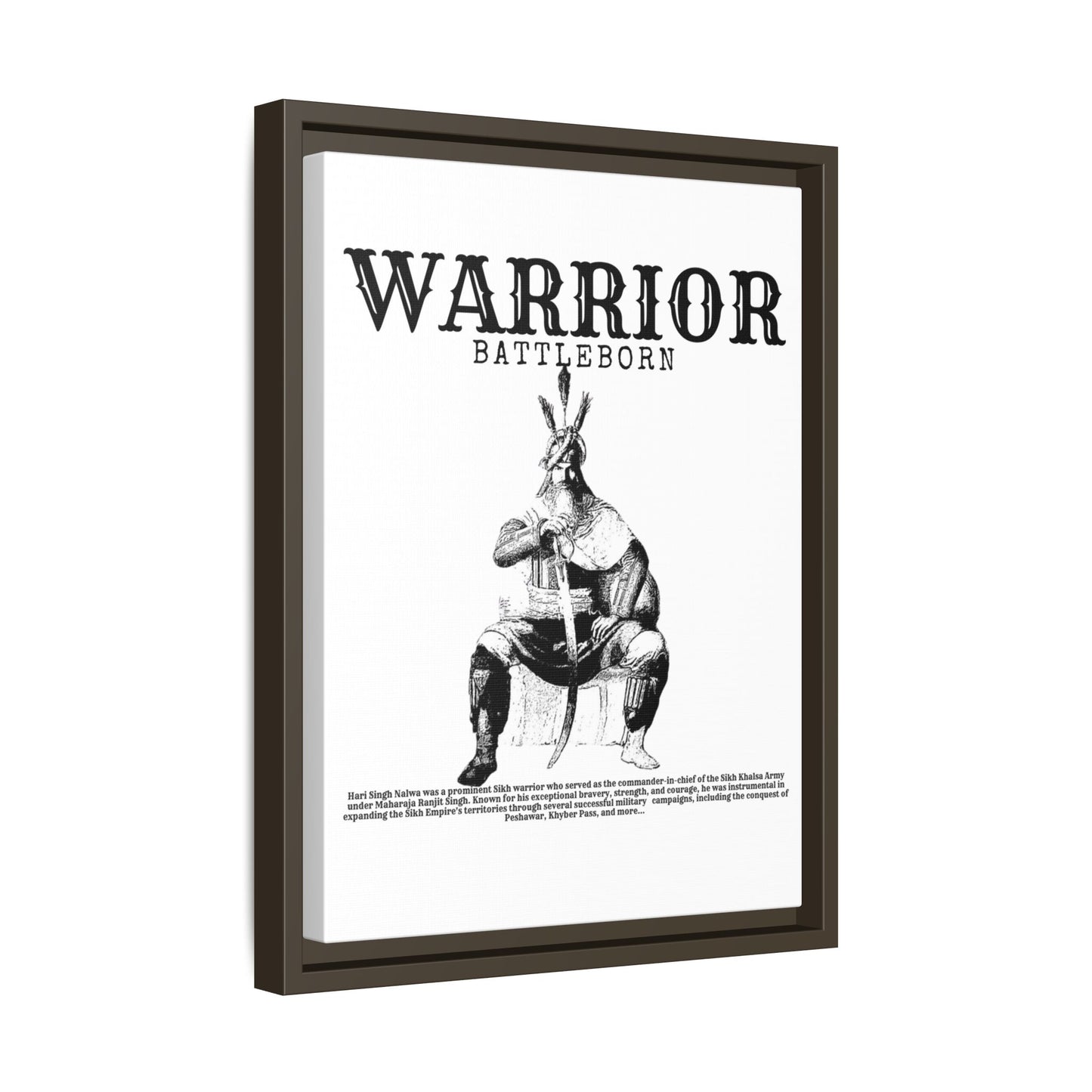 Hari Singh Nalwa Warrior Art - Battleborn Sikh General Framed Poster - Historical Sikh Warrior Decor