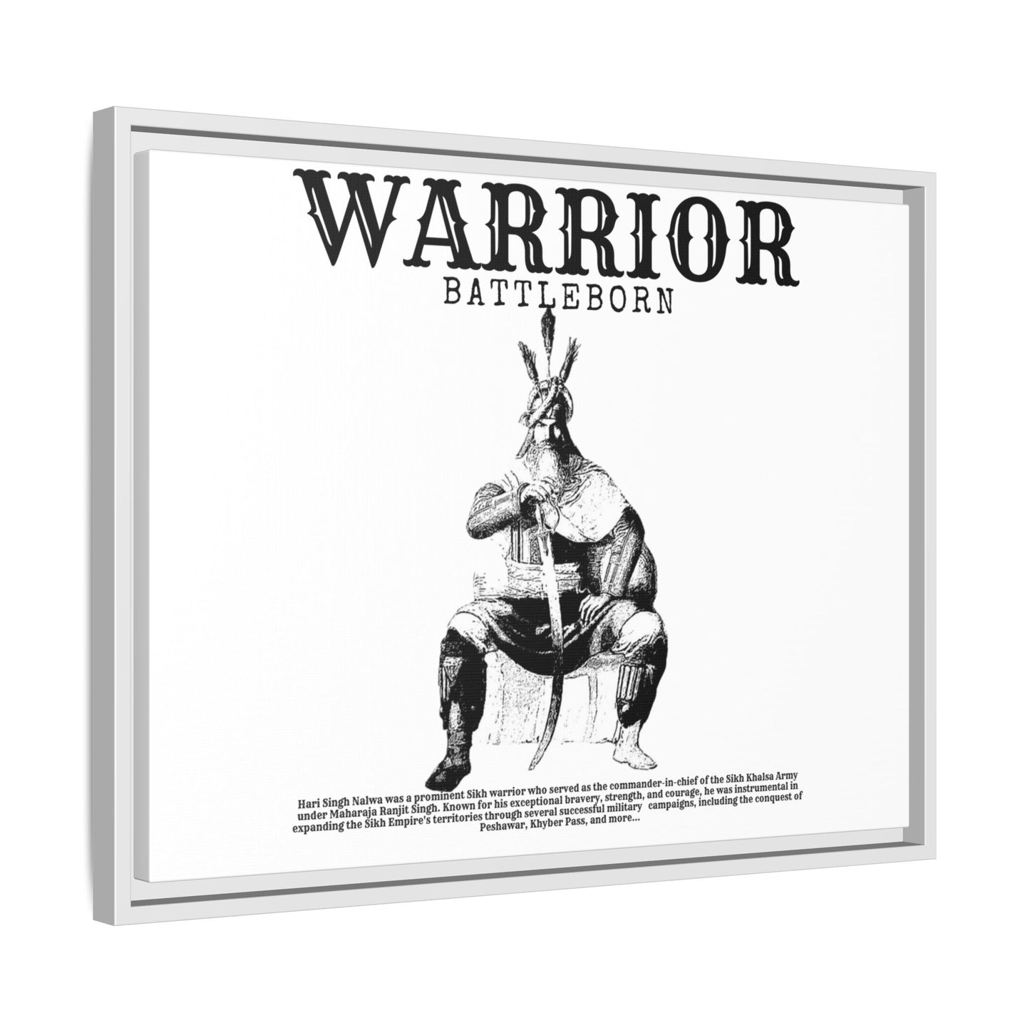 Hari Singh Nalwa Warrior Art - Battleborn Sikh General Framed Poster - Historical Sikh Warrior Decor