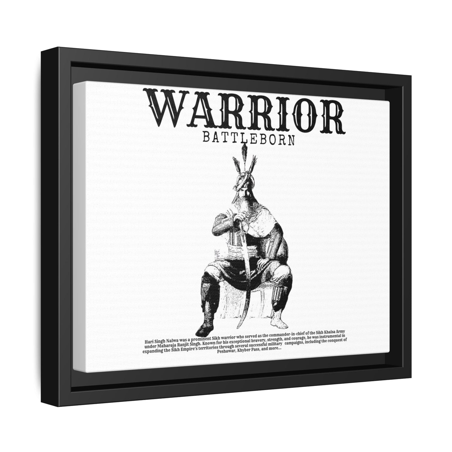 Hari Singh Nalwa Warrior Art - Battleborn Sikh General Framed Poster - Historical Sikh Warrior Decor