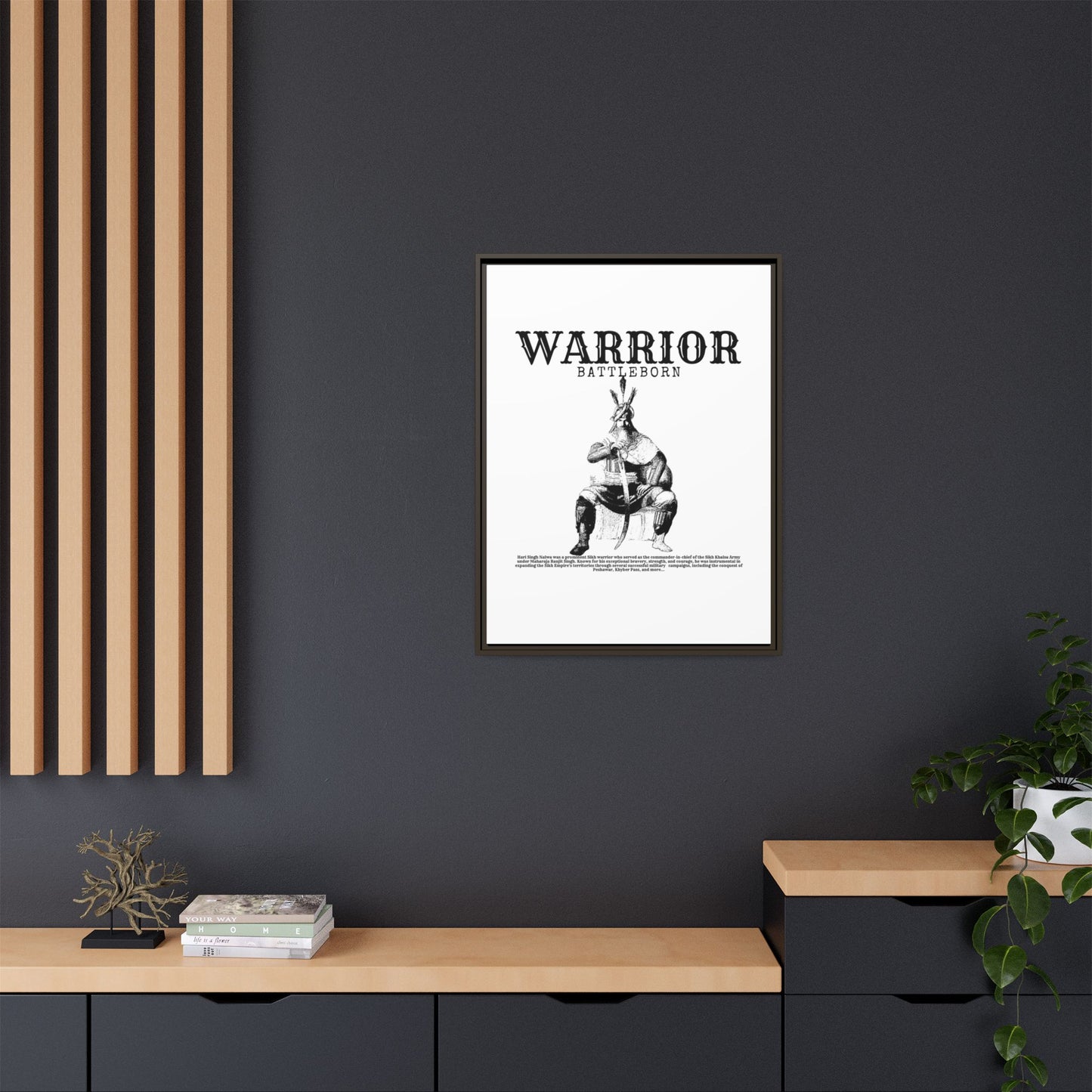 Hari Singh Nalwa Warrior Art - Battleborn Sikh General Framed Poster - Historical Sikh Warrior Decor
