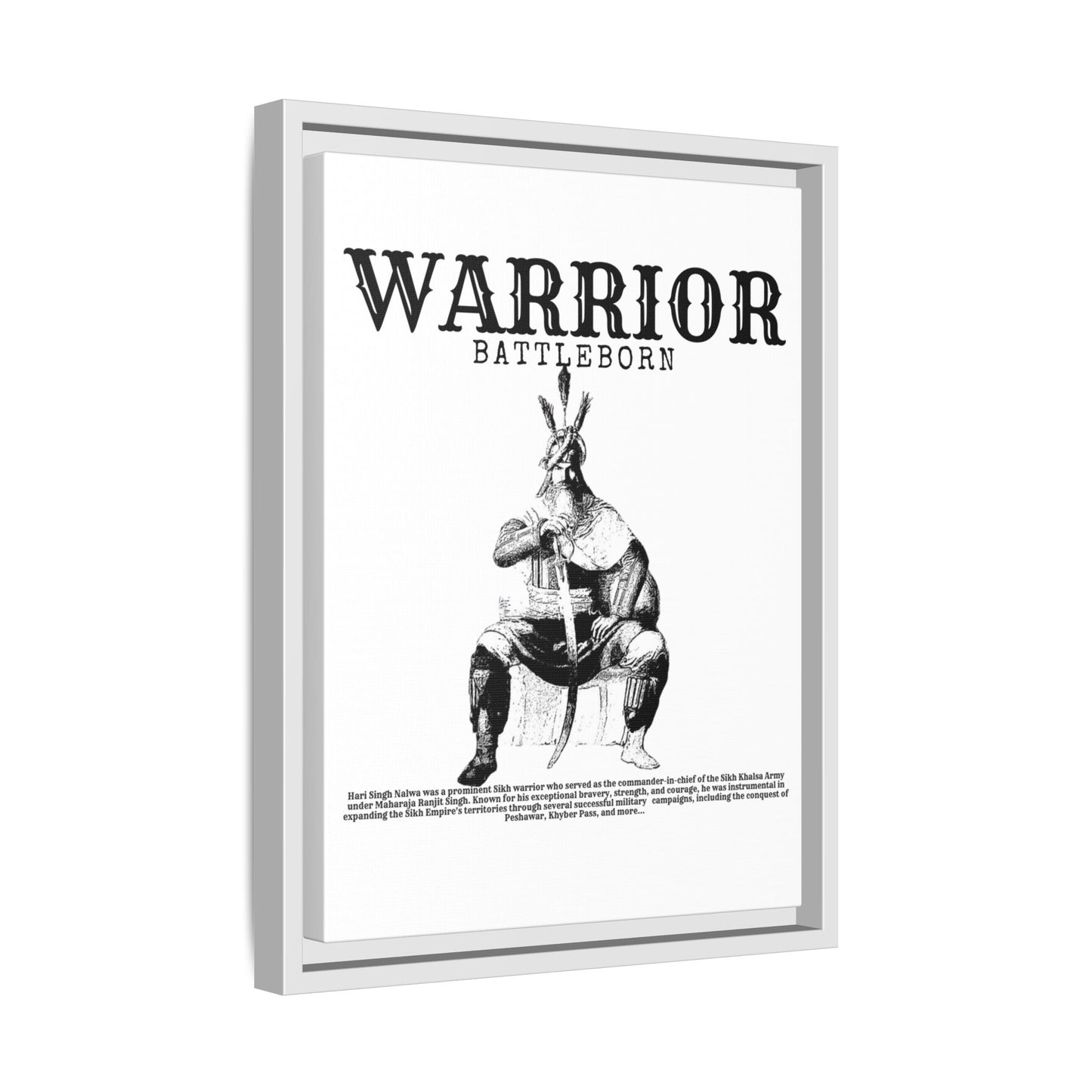 Hari Singh Nalwa Warrior Art - Battleborn Sikh General Framed Poster - Historical Sikh Warrior Decor